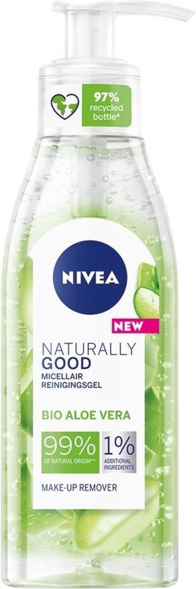 NIVEA Naturally Good Micellar Washgel mit Bio-Aloe Vera – 140 ml – Pumpe fehlt