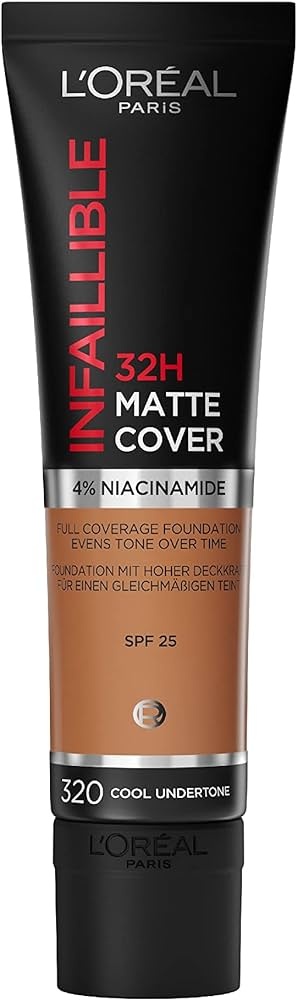 L'Oréal Paris Infaillible 24H Matte Cover Foundation – 320 Cooler Unterton – 35 ml