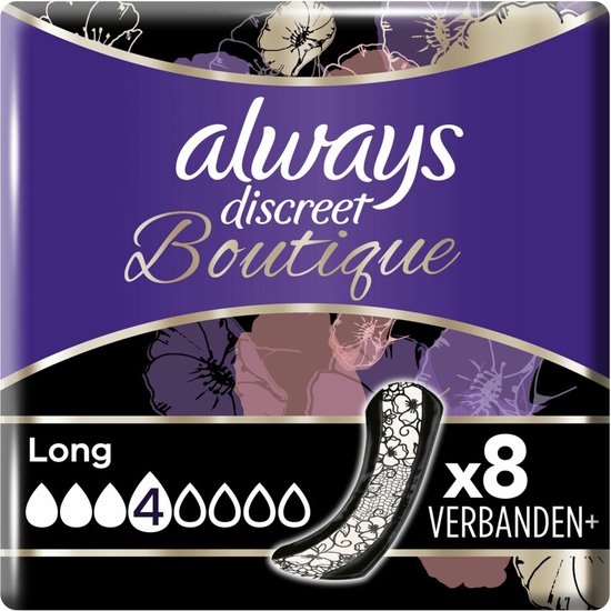 Serviettes Hygiéniques Always Discreet Boutique Longues 8 Pièces