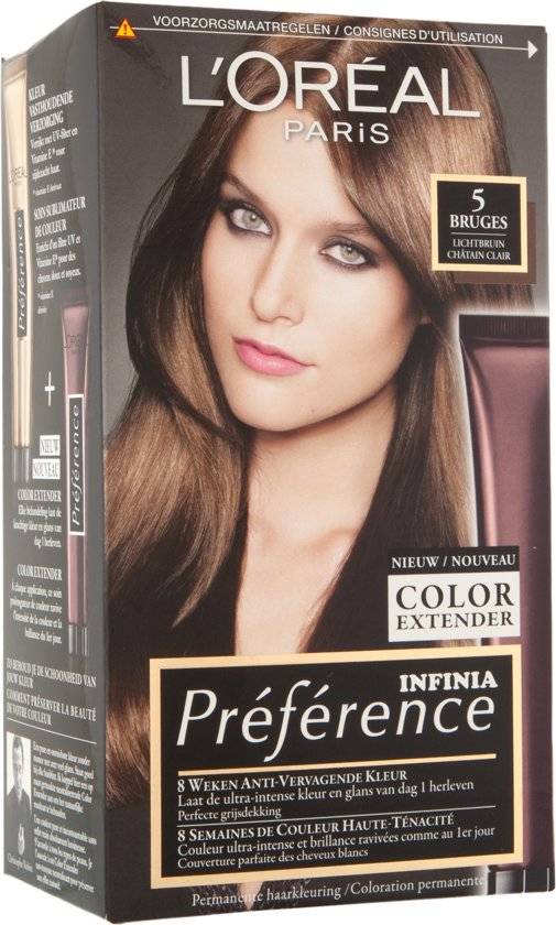 L'Oréal Paris Préférence Haarfärbemittel – 5 Brügge Hellbraun – Farbverlängerer – Verpackung beschädigt