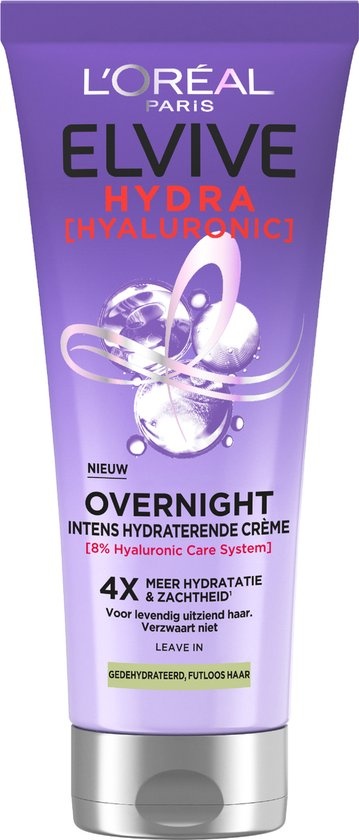 L'Oréal Paris Elvive Hydra Hyaluronic Nachtcreme – Feuchtigkeitsspendend mit Hyaluronsäure – 200 ml