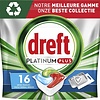 Tablettes pour lave-vaisselle Dreft Platinum Plus All In One Deep Clean - 16 pièces