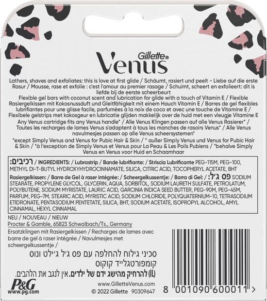 Gillette Venus Comfortglide Coconut - 6 Razor Blades - For Women