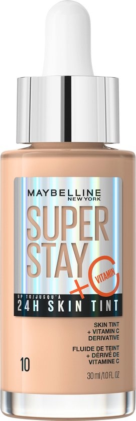 Maybelline New York Superstay 24H Skin Tint Helle, hautähnliche Deckkraft – Grundierung – 10