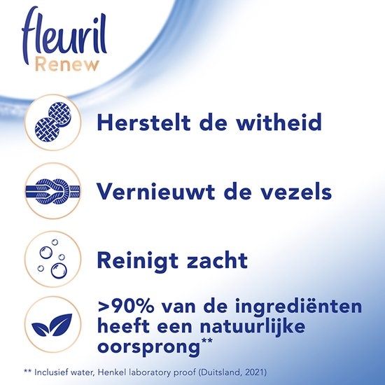 Fleuril Renew White - Détergent liquide - Pack économique - 70 lavages