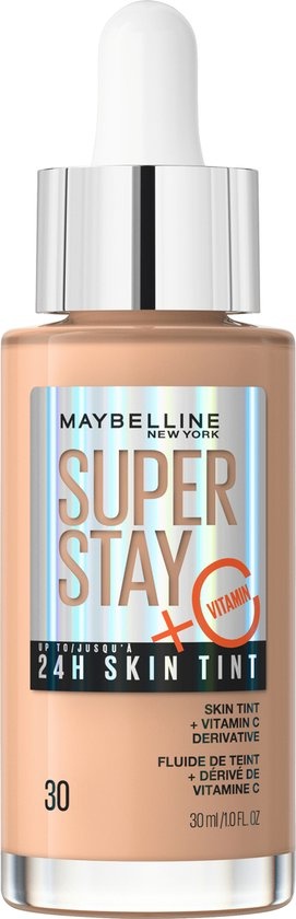 Maybelline New York Superstay 24H Skin Tint Helle, hautähnliche Deckkraft – Grundierung – 30