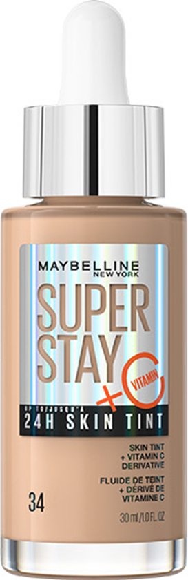 Maybelline New York Superstay 24H Skin Tint Helle, hautähnliche Deckkraft – Grundierung – 34