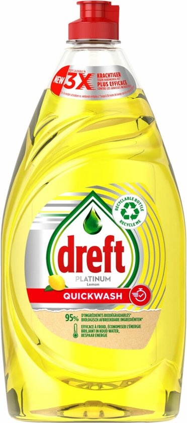 Dreft Platinum Quickwash Dishwashing Liquid Lemon 780 ml