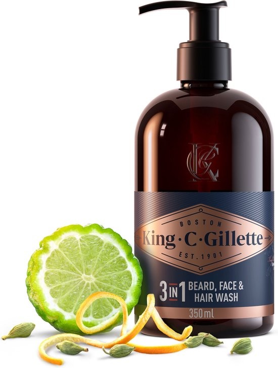 King C. Gillette Baard En Gezichtsreiniger voor mannen - 350 ml - Verpakking beschadigd