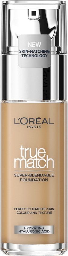 L'Oréal Paris True Match Foundation - Fond de teint naturellement couvrant à l'Acide Hyaluronique et SPF 16 - 4.5N - 30 ml