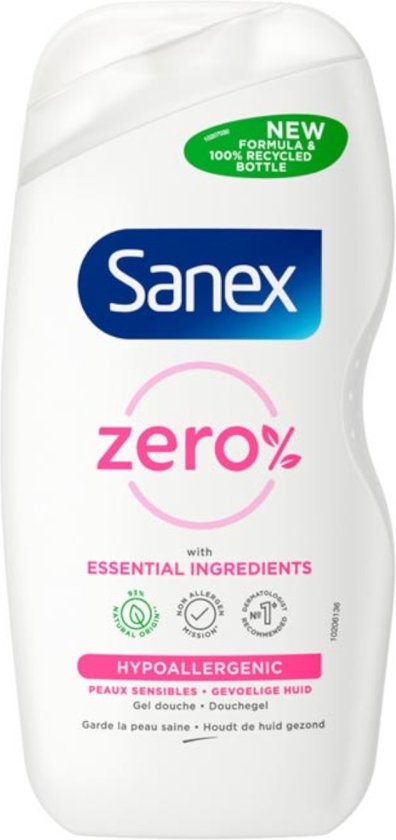 Sanex Shower Gel - 500ml - Zero% Hypoallergenic sensitive skin