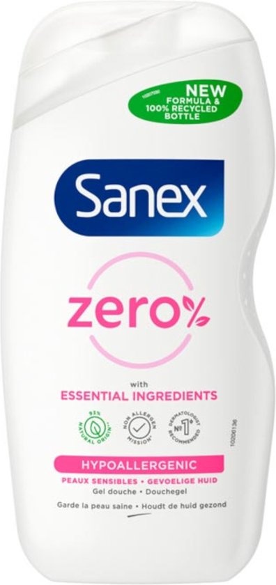 Gel Douche Sanex - 500 ml - Zéro% Peaux sensibles hypoallergéniques