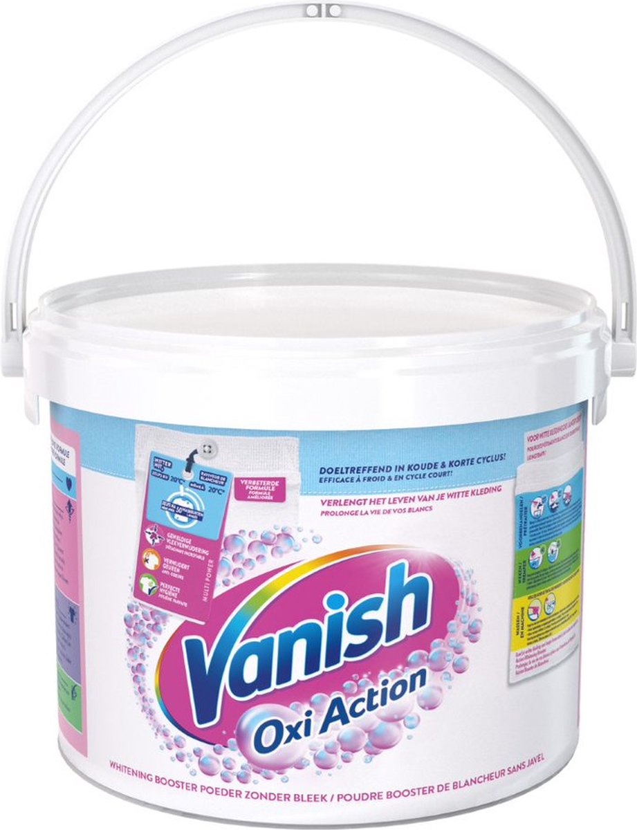 Vanish Oxi Action Whitening Booster Powder – Fleckenentferner für weiße Wäsche – 2,7 kg – Verpackung beschädigt