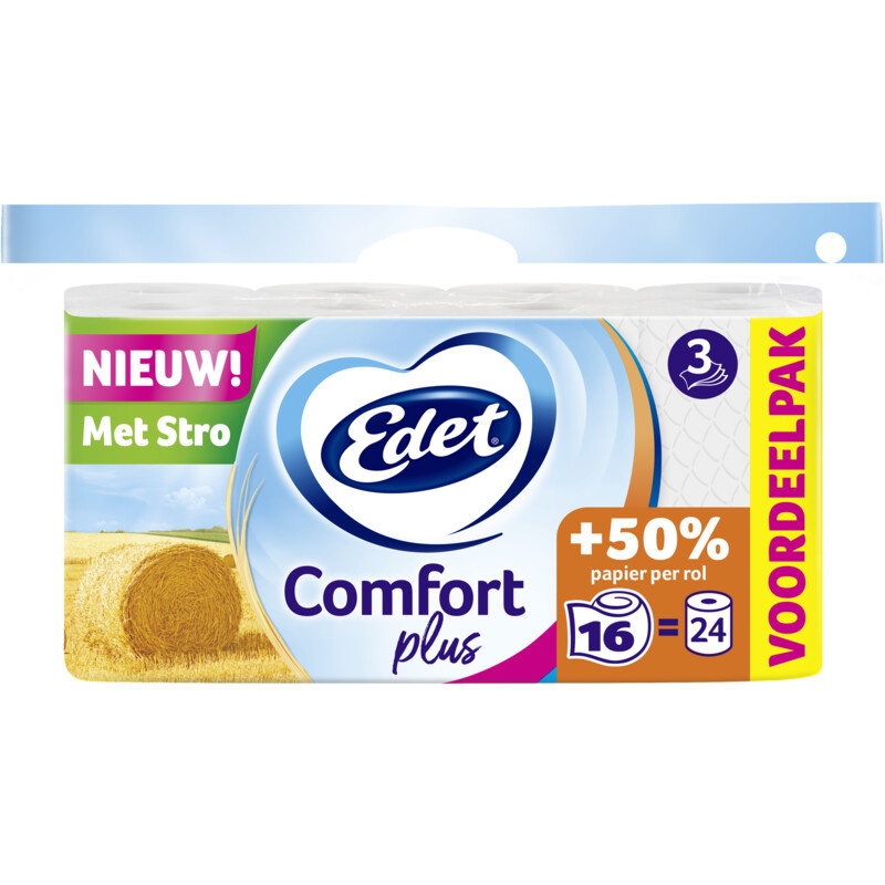 Edet Comfort plus toilet paper with straw 16 rolls