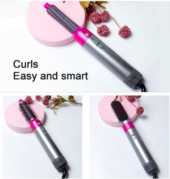 HOT Air Styler TP-5+1 Hair Dryer Brush - Straightening Brush - 5-IN-1 Set - Curling Brush - Magic Brush - Hair Dryer - Hair Dryer - Multistyler - Automatic Curling Iron