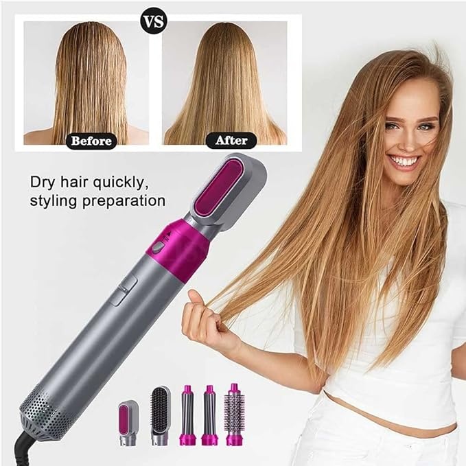 HOT Air Styler Ensemble d'outils de coiffure pour sèche-cheveux 5 en 1