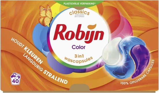 Robijn Classic Color 3-in-1 Waschkapseln – 40 Waschgänge – Verpackung beschädigt