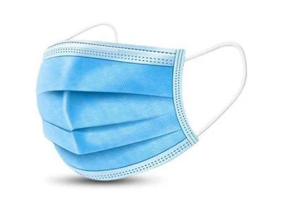 Face masks Blue 3 layers 17x 9.5cm 50 pieces with nose reinforcement