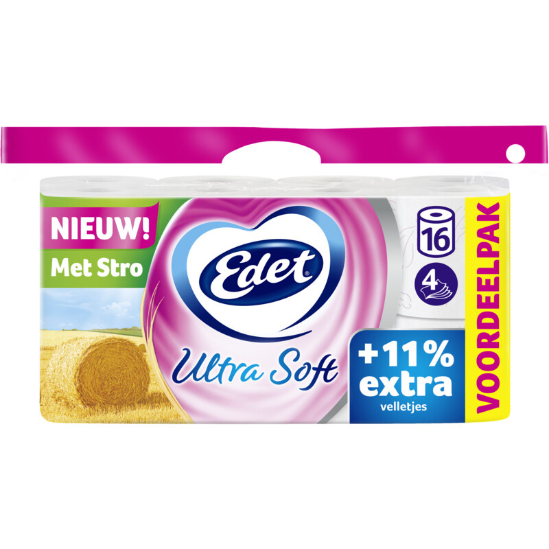 Edet Ultra soft toilet paper with straw 16 pieces
