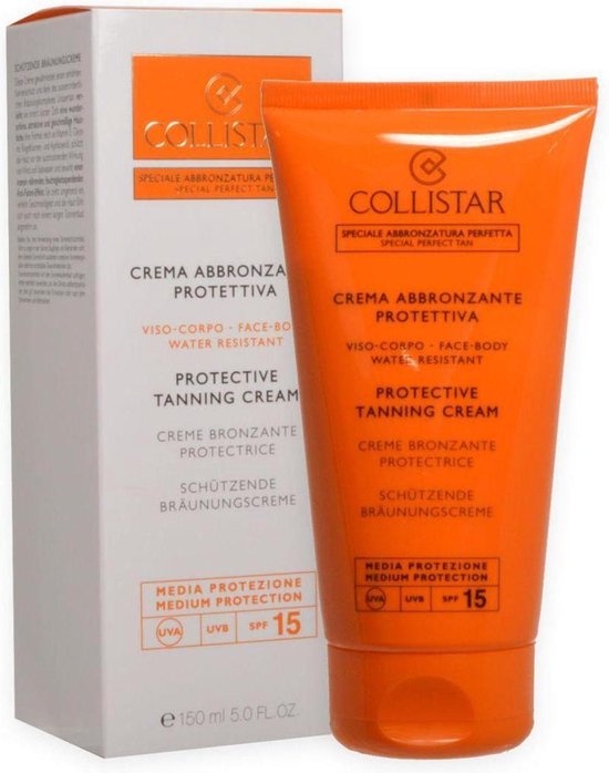 Collistar Protective Tanning Cream Sunscreen – SPF 15 – Für Gesicht und Körper – 150 ml