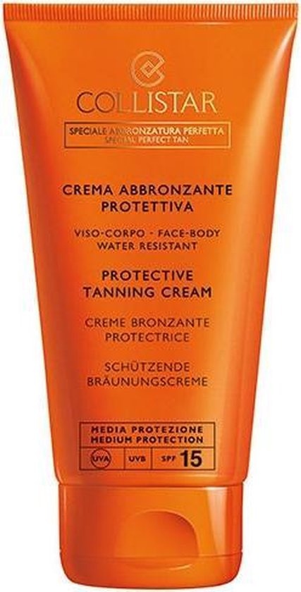 Collistar Protective Tanning Cream Sunscreen – SPF 15 – Für Gesicht und Körper – 150 ml