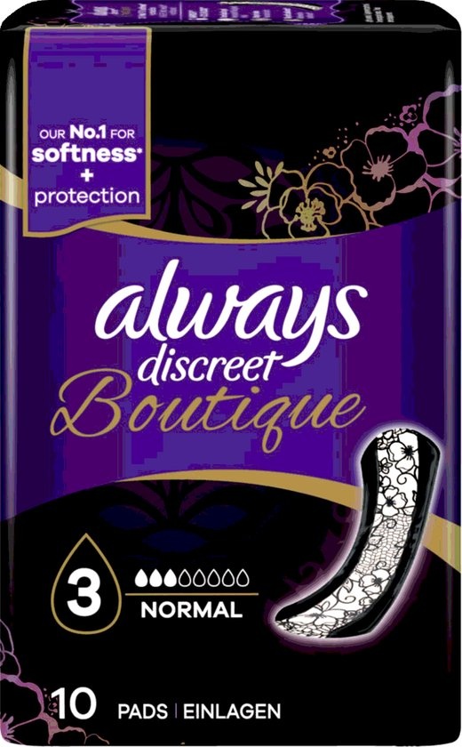 Always Sanitary Towels Discreet Boutique, 10 pieces