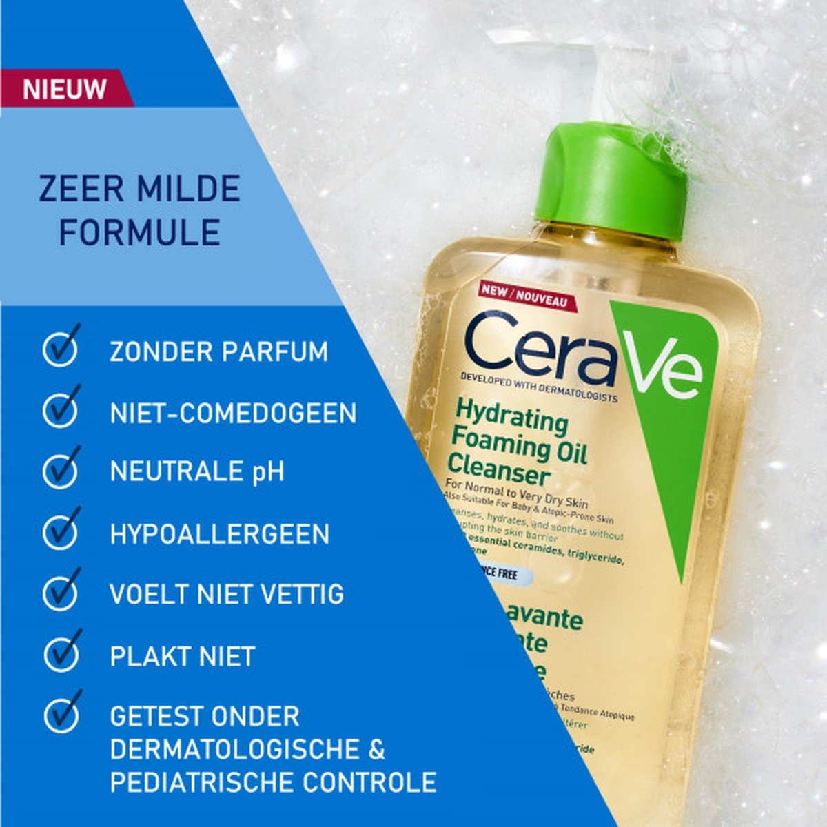 CeraVe - Hydrating Foaming Oil Cleanser - for normal to dry skin - 473ml - Pump damaged