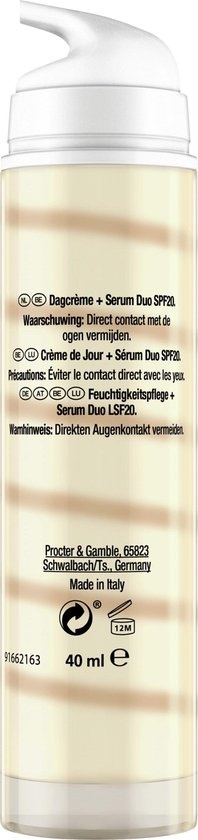 Olay Total Effects Feuchtigkeitsspendendes Tagescreme- und Serum-Duo – LSF 20 – 40 ml – Verpackung beschädigt