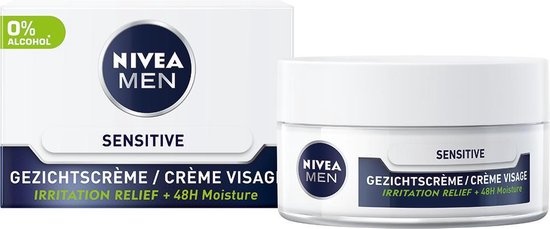 NIVEA MEN Sensitive Day Cream - Face Cream for Sensitive Skin - With Chamomile and Vitamin E - Alcohol-free - 50 ml