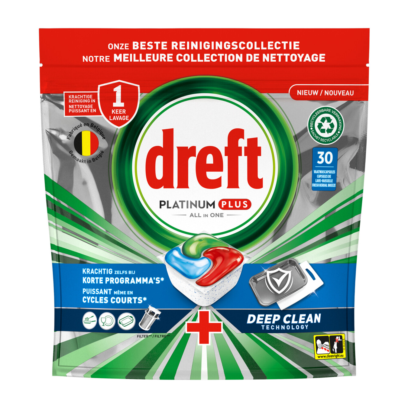 Dreft Platinum plus dishwasher deep clean 30 pieces