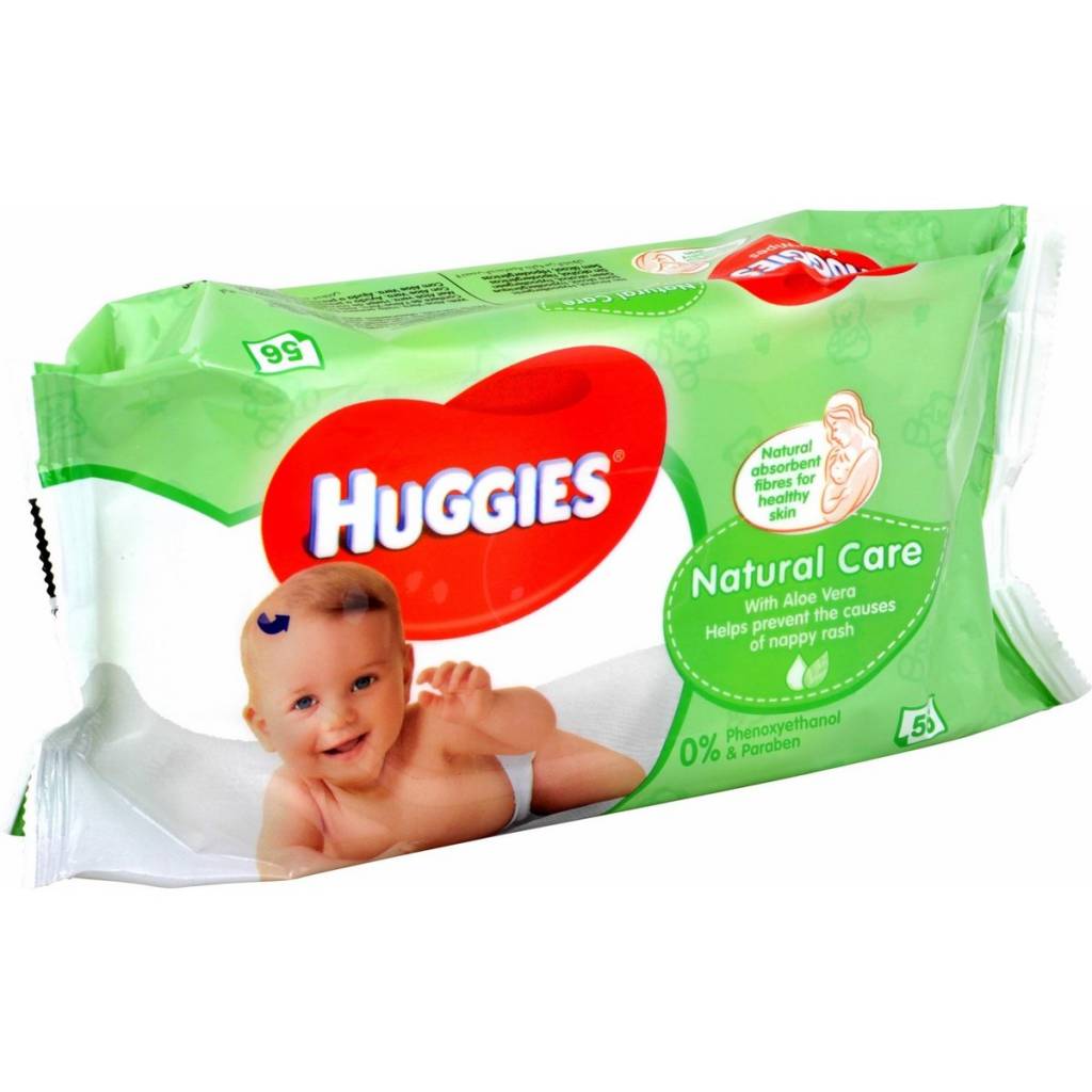 HUGGIES BABYDOEKJES NAVULLING - NATURAL CARE 56 STUKS