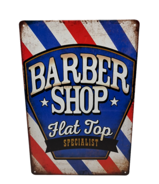 Pomade-Online Vintage Bord 20x30 Barbershop Flat Top