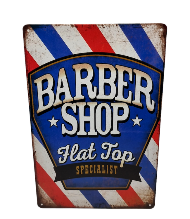 Pomade-Online Vintage Bord 20x30 Barbershop Flat Top