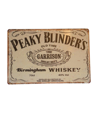 Pomade-Online Vintage Bord 20x30 Peaky Blinders Whiskey