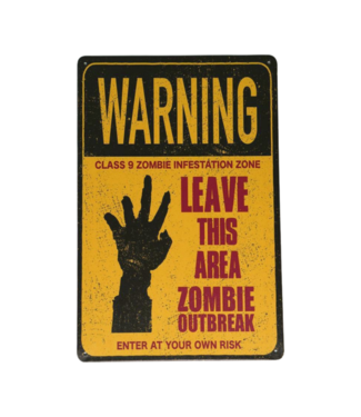 Pomade-Online Vintage Bord 20x30 Leave this area zombie outbreak