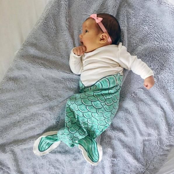 GEKNOOPTE SLAAPZAK EN TRAPPELZAKJE MERMAID GREEN | ELECTRIK KIDZ