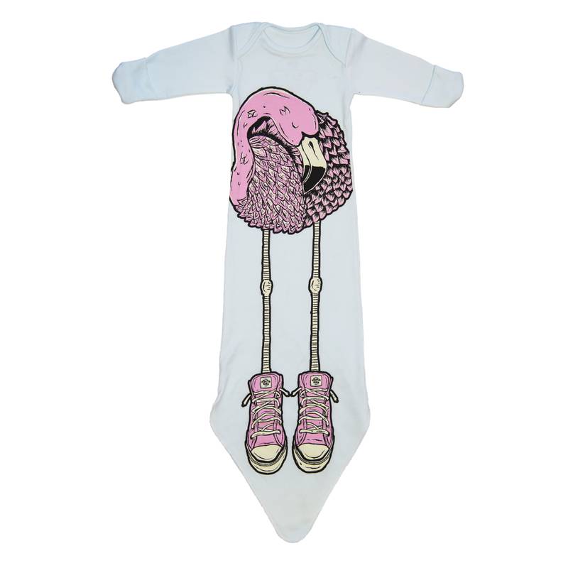 KNOTTED GOWN BLUE FLAMINGO | ELECTRIK KIDZ