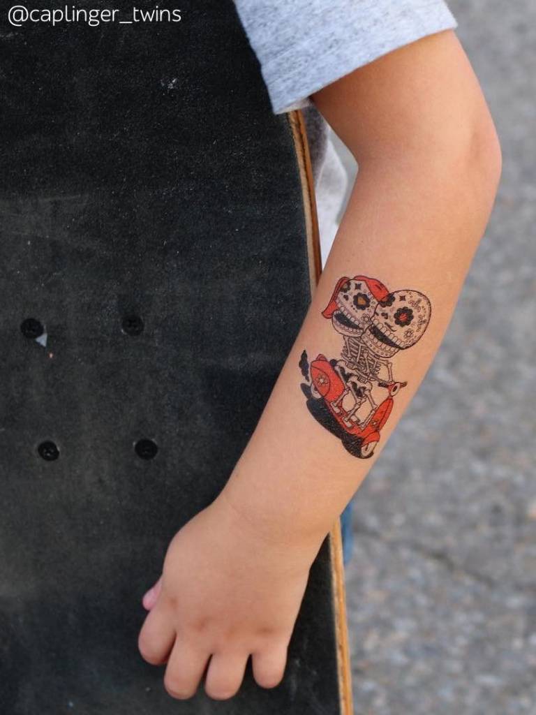 Ducky Street SKELETONS TATTOO -  Sticker Kinder tatoeages met water afneembaar