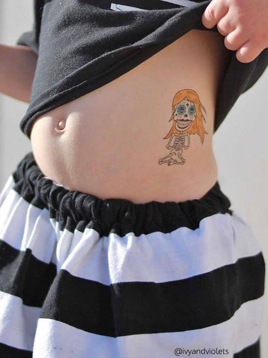 Ducky Street SKELETONS TATTOO -  Sticker Kinder tatoeages met water afneembaar