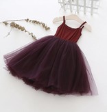 Ma Mer BORDEAUX RODE TUTU JURK MET GERIBDE TOP