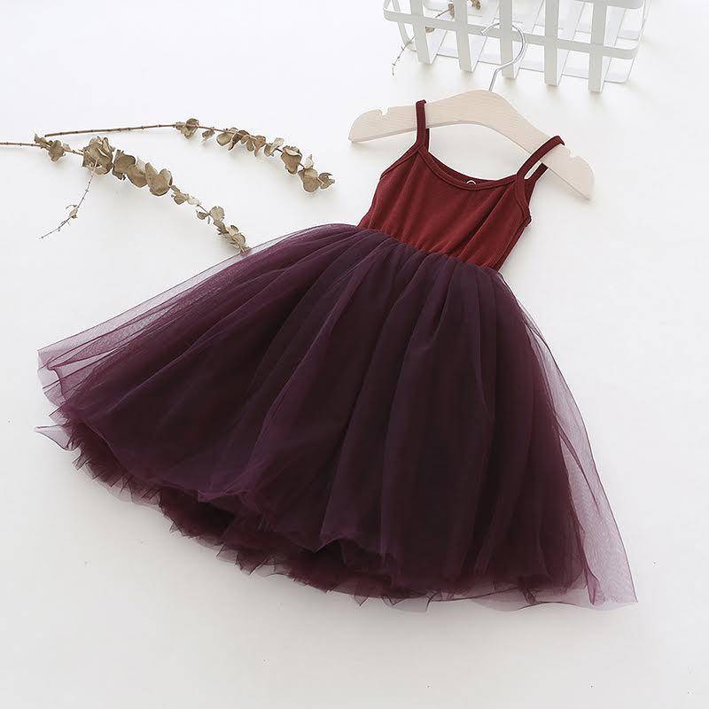 Ma Mer BORDEAUX RODE TUTU JURK MET GERIBDE TOP