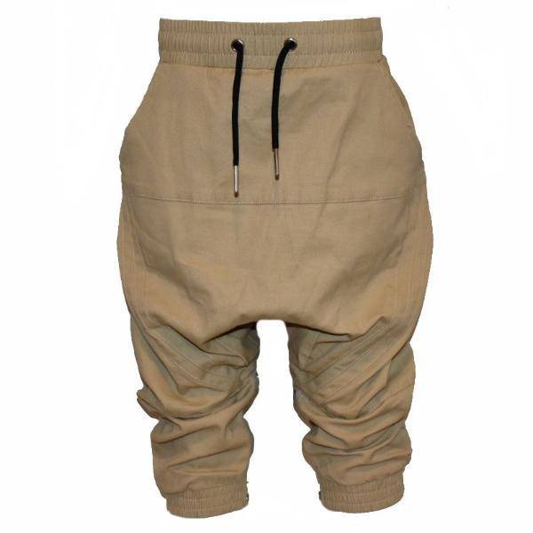 Young Blood Apparel BEIGE BRUINE 3/4 CHINO JOGGER MET LAGER KRUIS | JONGENSKLEDING | STREETWEAR