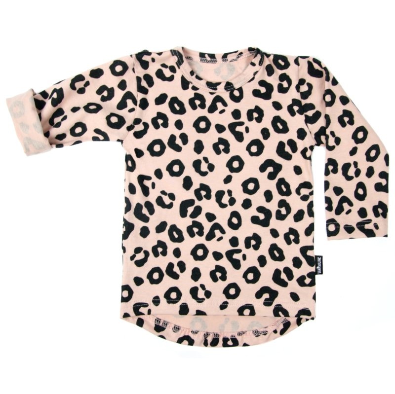 VanPauline ROZE LONGSLEEVE MET LUIPAARDPRINT | KINDERKLEDING | VANPAULINE