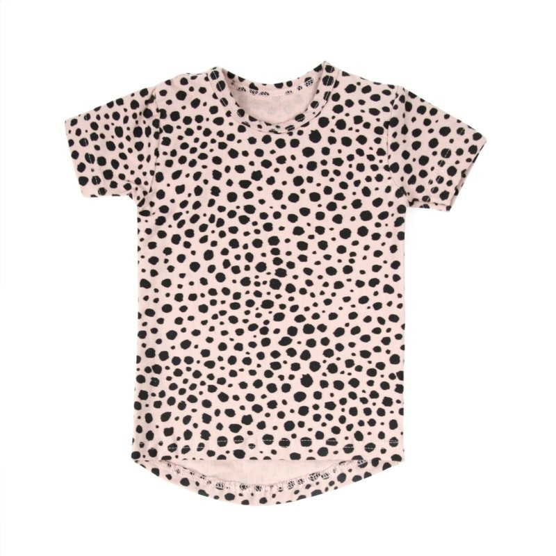 VanPauline ROZE SHIRT ZWARTE STIPPEN | MEISJESKLEDING | VANPAULINE