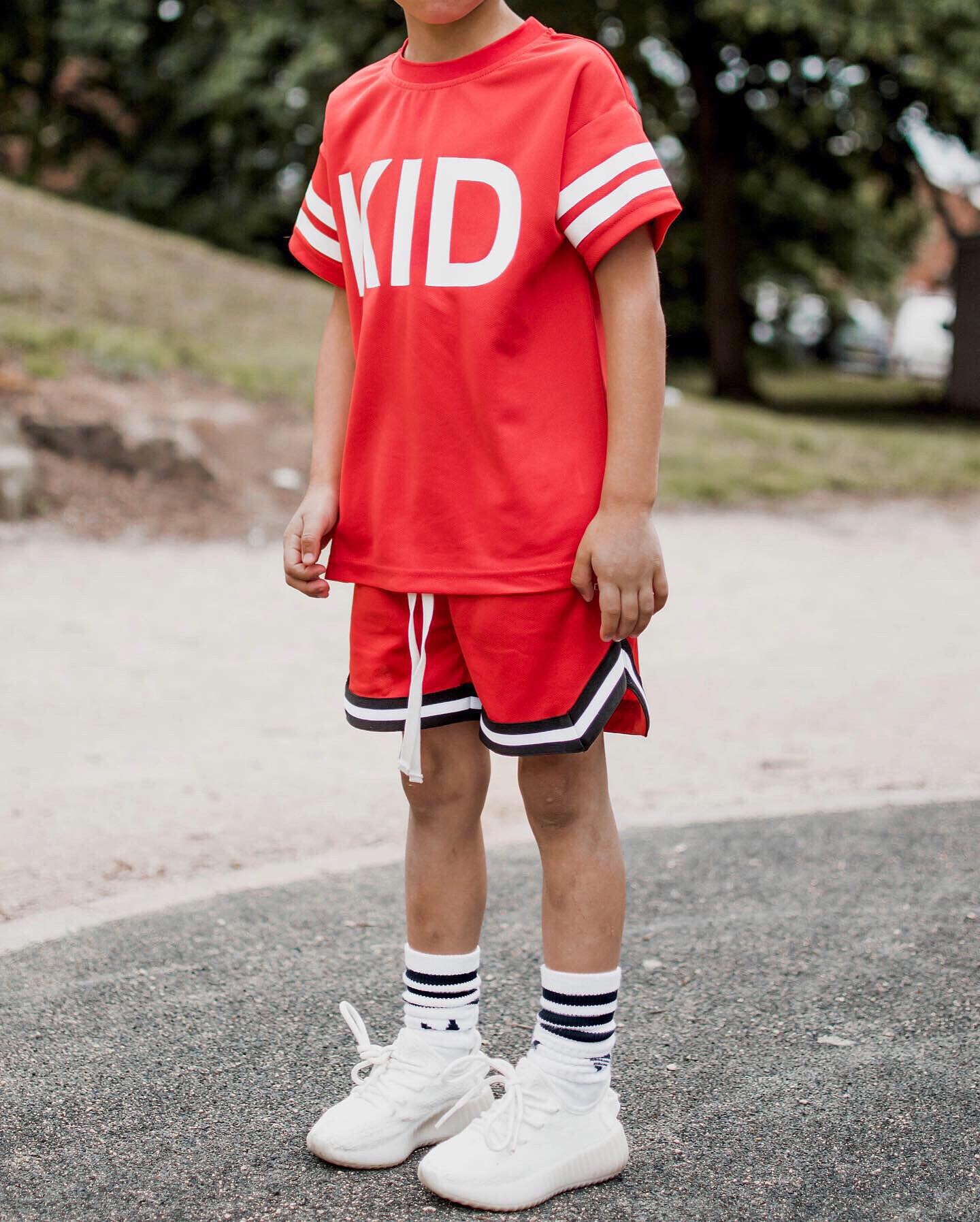 RED BASEBALL SHORTS | RED COMFORTABLE SHORT PANTS | BEAUBELLAKIDS