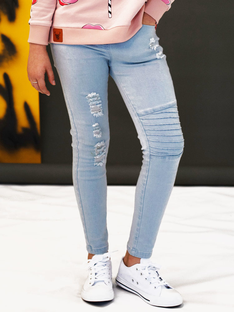 Oovy BLAUWE SKINNY JEANS MEISJES | LICHTE SKINNY JEANS JONGENS | OOVY