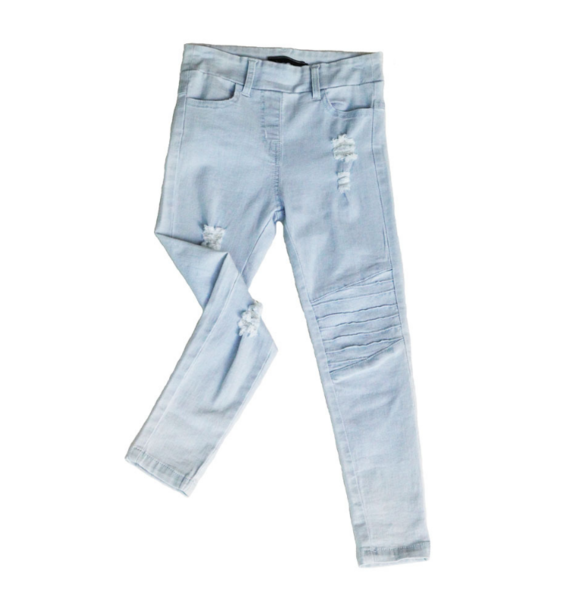 BLONDE WASH DISTRESSED DENIM JEGS