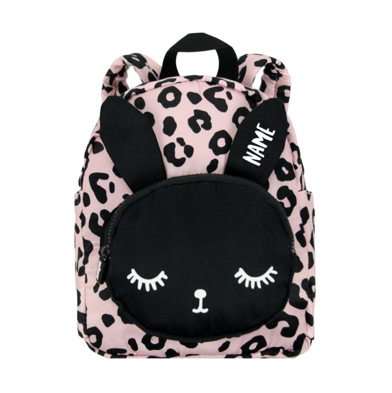 VanPauline ROZE KINDER RUGZAK MET NAAM | BACKPACK MET LUIPAARDPRINT | VANPAULINE