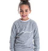 GREY SWEATER | GREY PULLOVER WITH PRINT BEAU | BEAU HUDSON