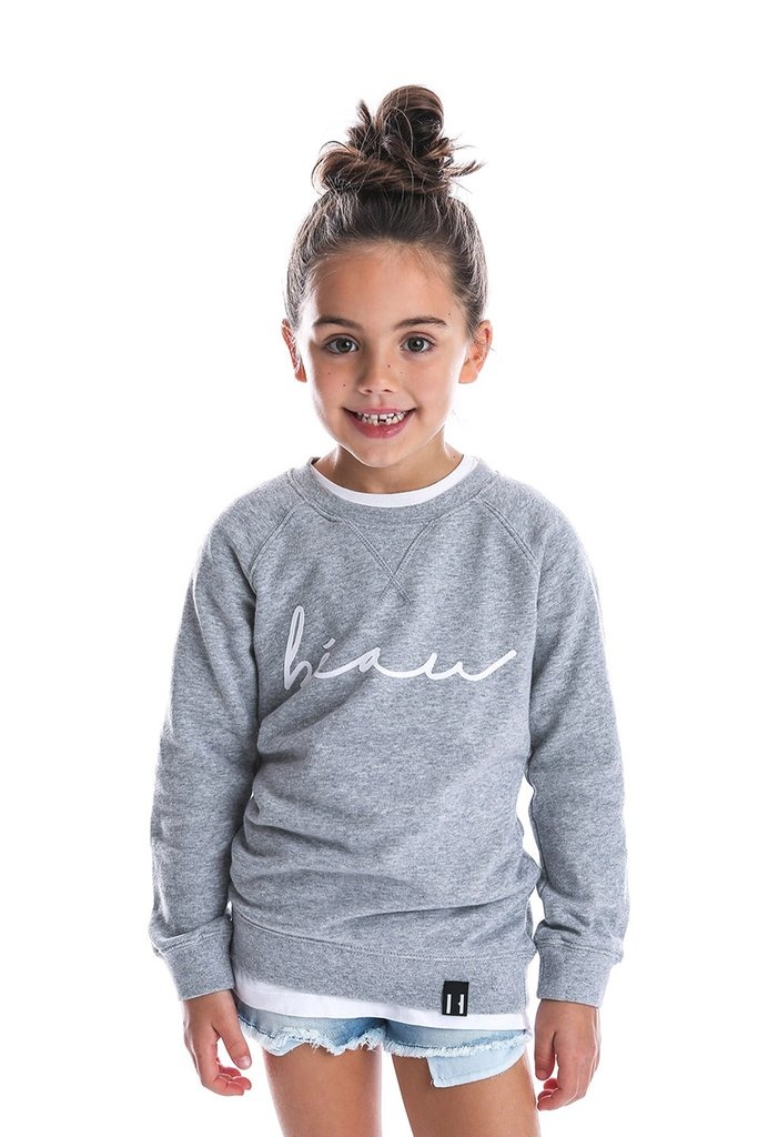 GREY SWEATER | GREY PULLOVER WITH PRINT BEAU | BEAU HUDSON